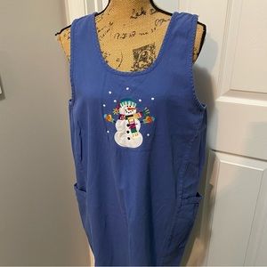 Embroidered Snowman Tank Dress
